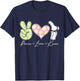 Peace Love Knee Surgery Recovery Replacement T-Shirt - T-Shirt | Navy