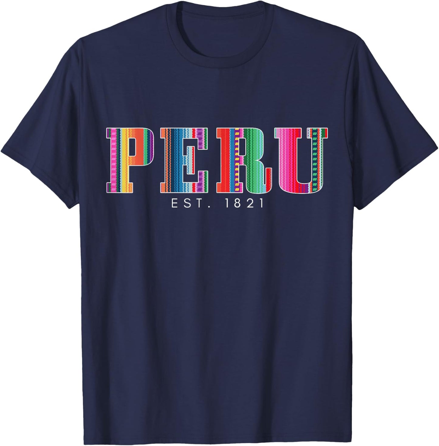 Peru Est. 1821 Peruvian Pattern Roots Peru T-Shirt - T-Shirt | Navy