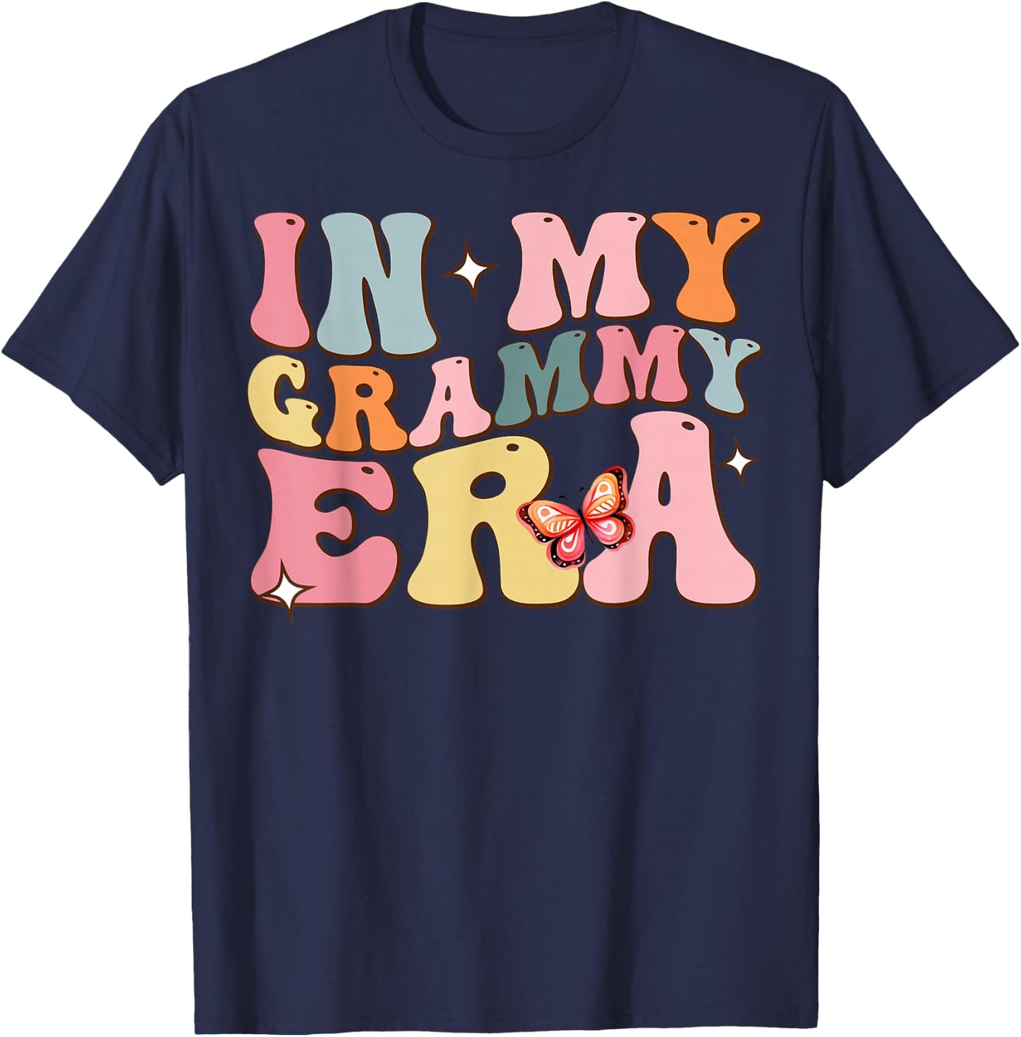 In My Grammy Era Lover Groovy Retro Mom Mother's Day T-Shirt - T-Shirt | Navy