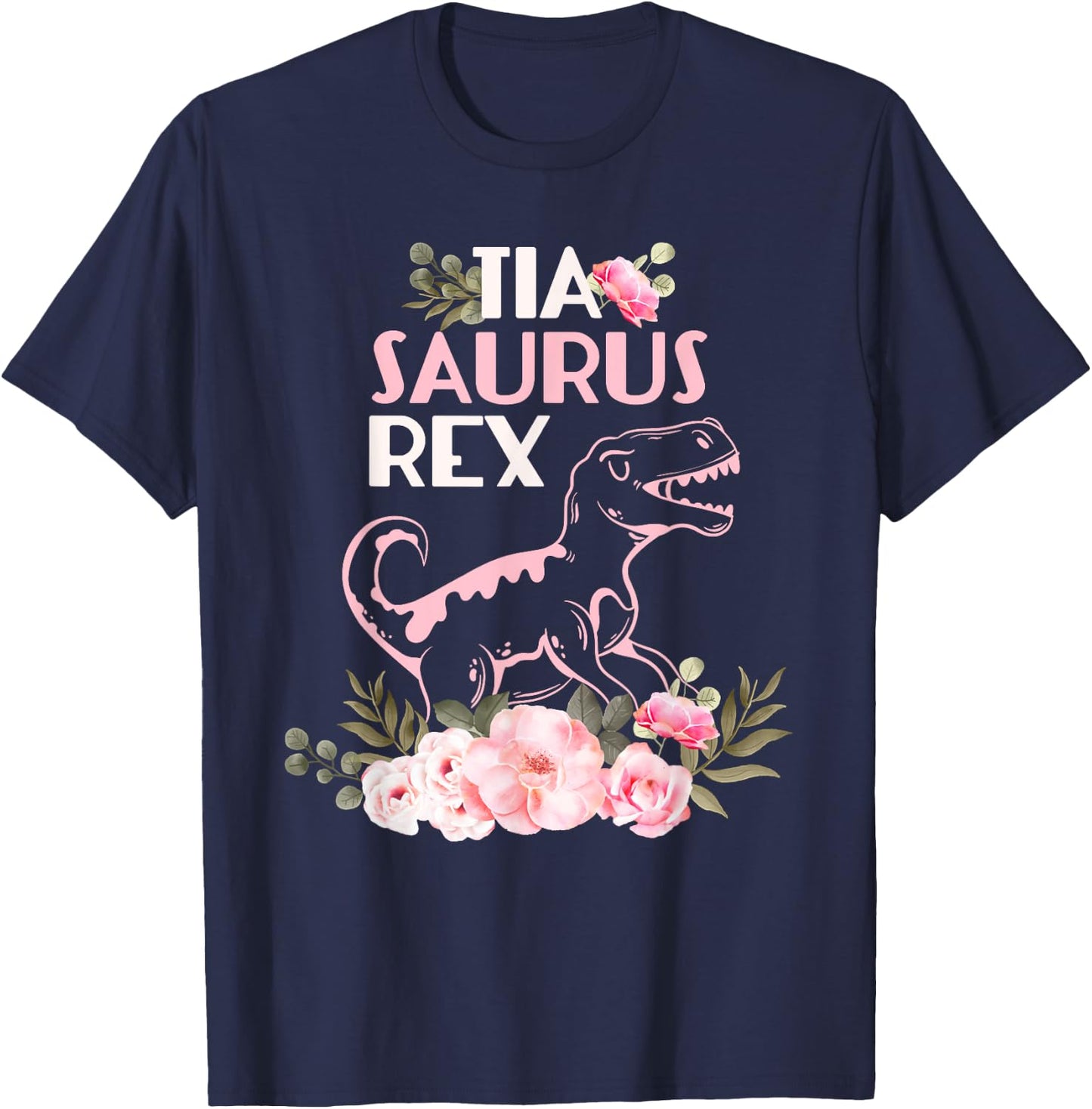 Funny Spanish Mother's Day, Auntie Gift gift | Tia Saurus Re T-Shirt - T-Shirt | Navy