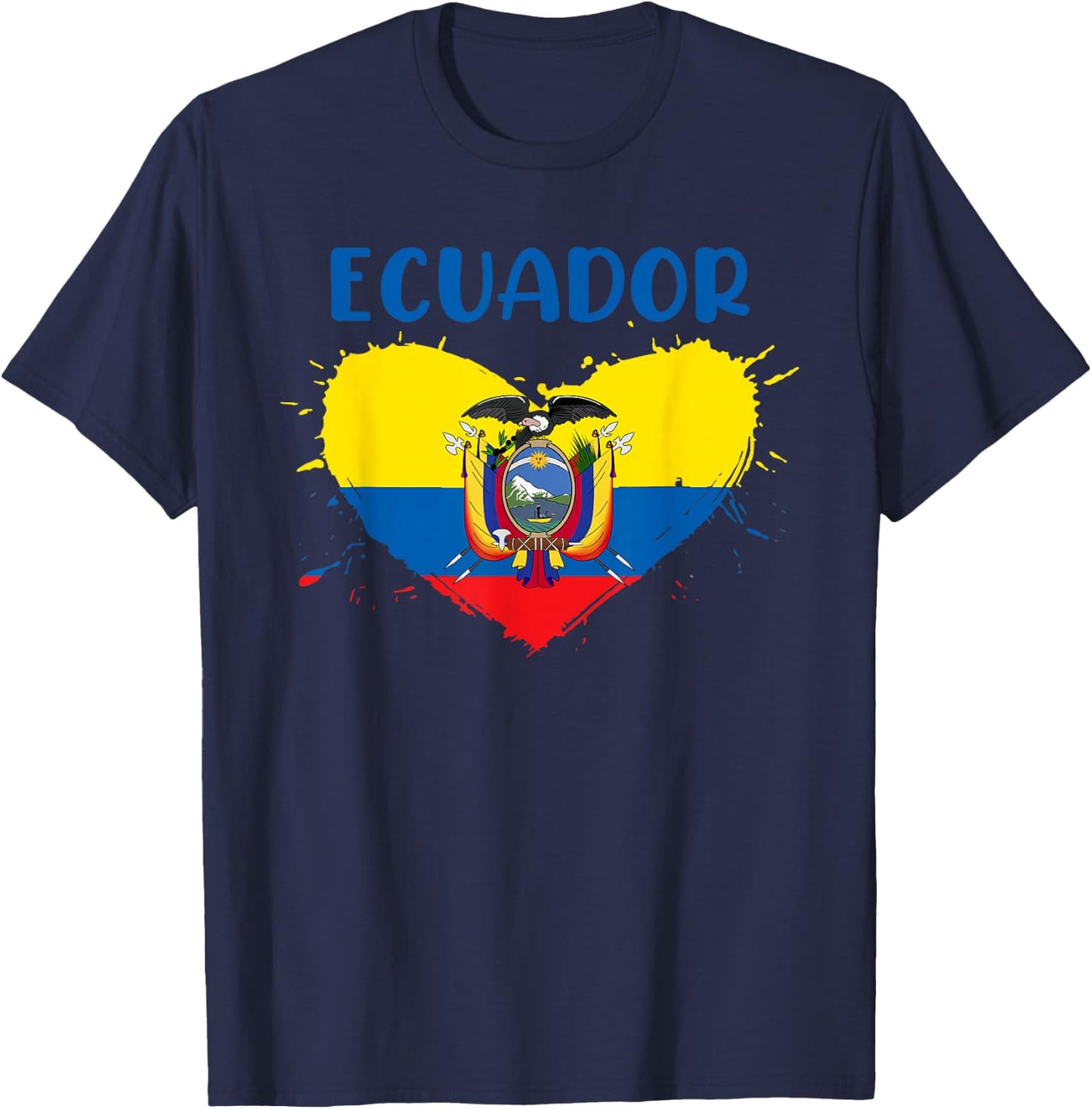 Patriotic Ecuadorian People Citizen Of Ecuador Equador Flag T-Shirt - T-Shirt | Navy