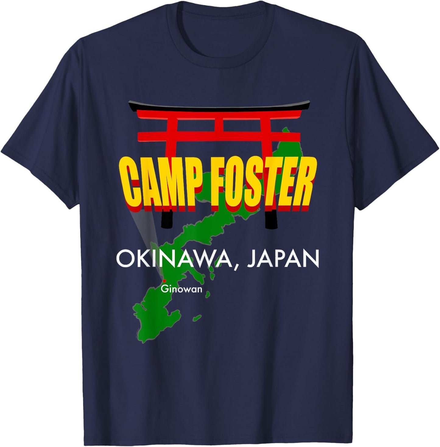 Camp Foster, Ginowan, Okinawa, Japan T-Shirt - T-Shirt | Navy