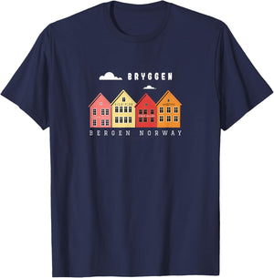 Norway Bergen Bryggen XO4U Original T-Shirt - T-Shirt | Navy