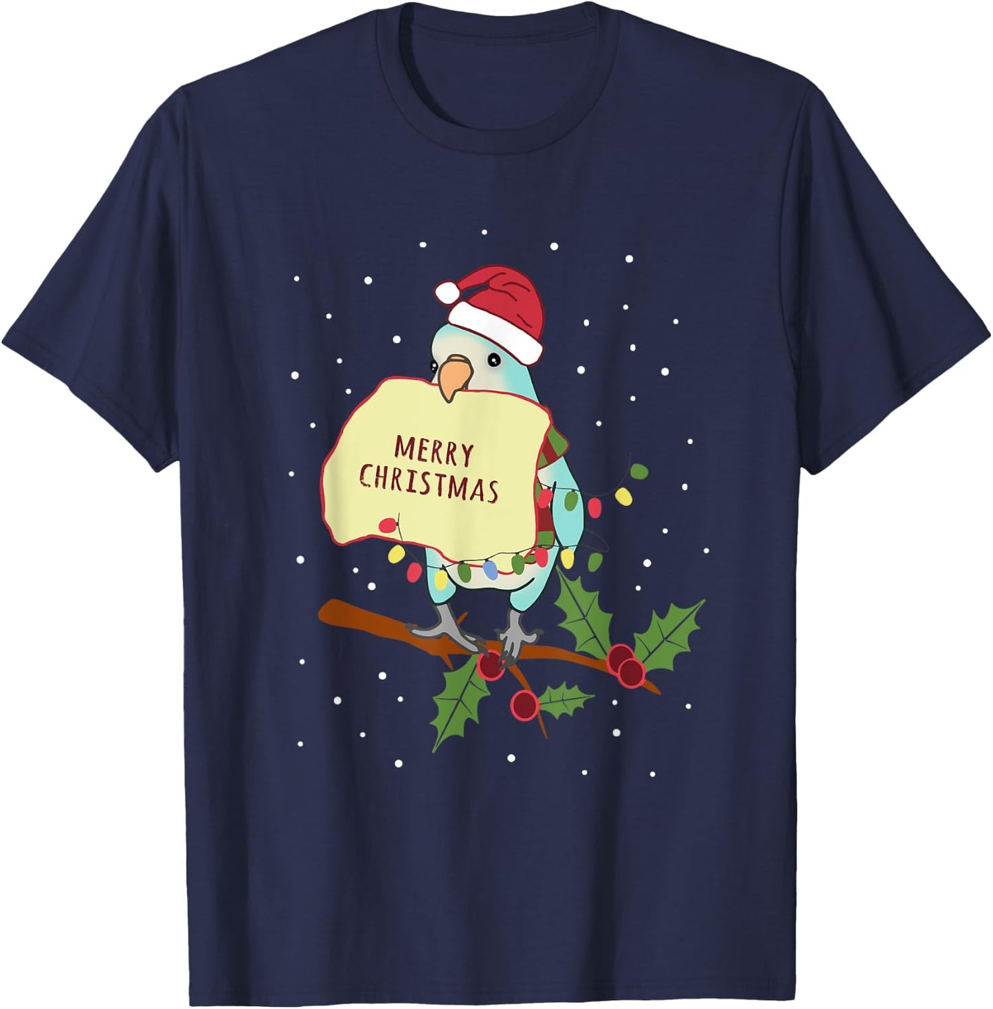 Merry christmas Blue Quaker Parrot Owner Birb memes T-Shirt - T-Shirt | Navy