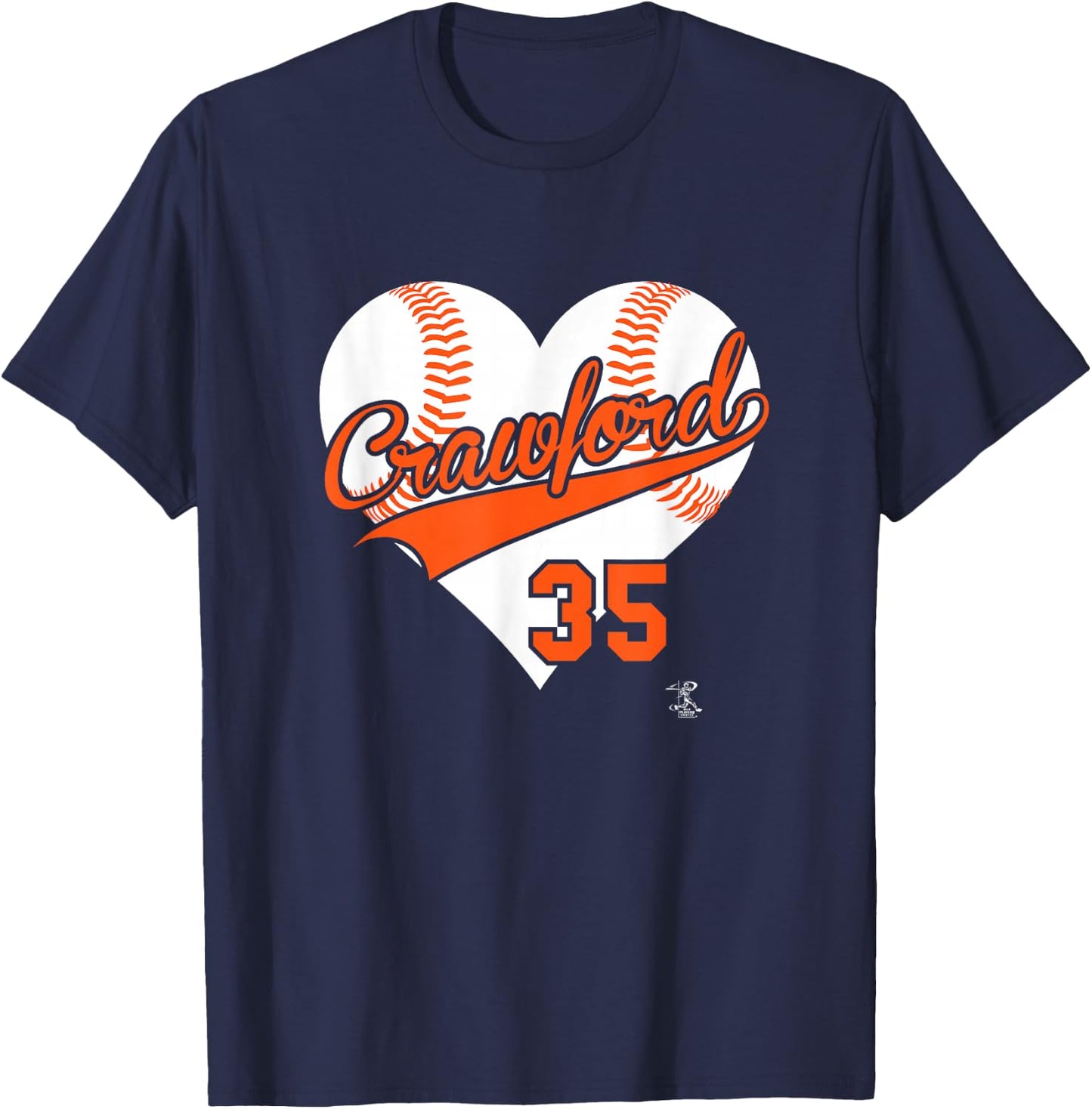 Brandon Crawford Baseball Heart Gameday T-Shirt - T-Shirt | Navy