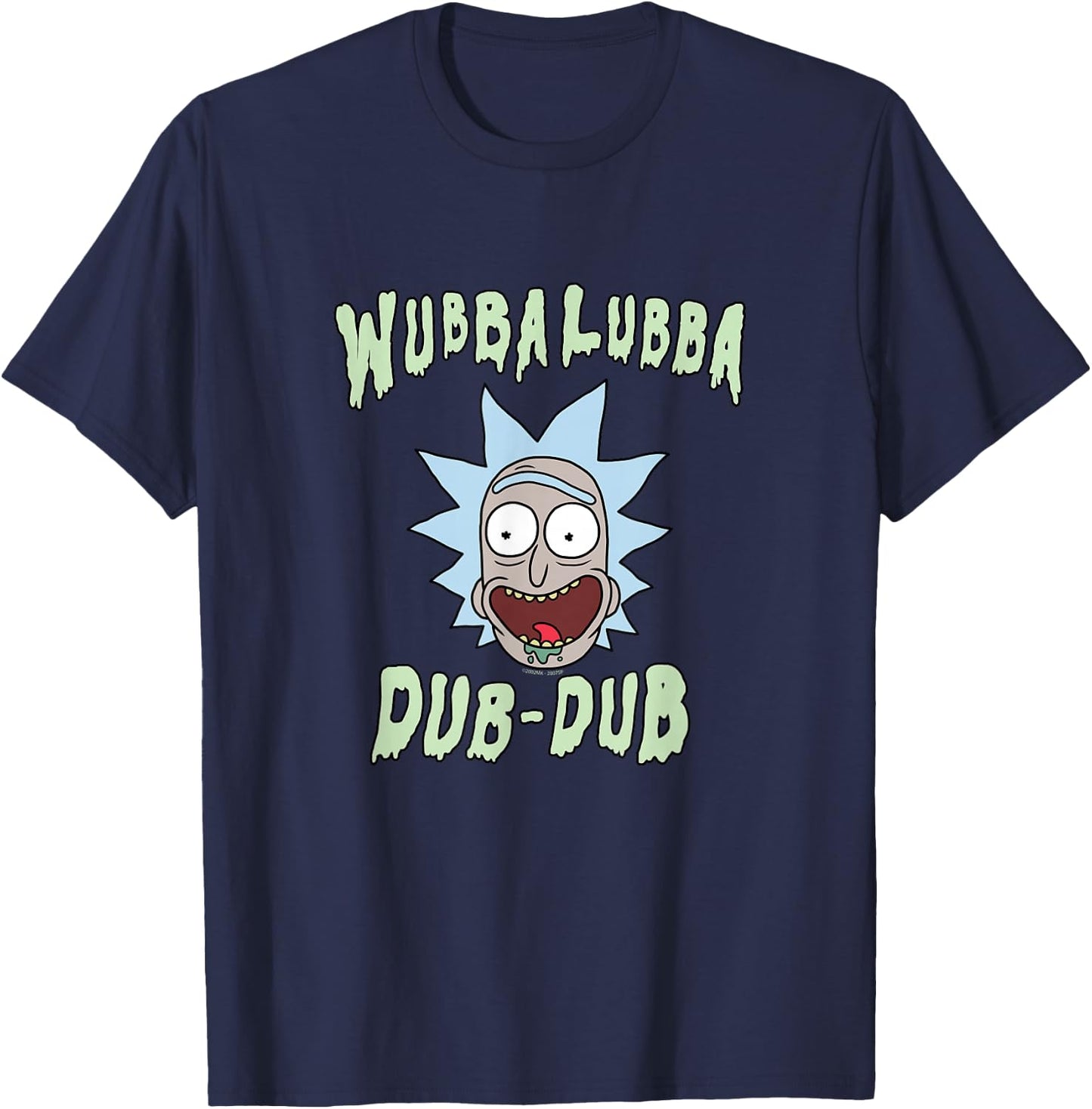 Rick and Morty Wubba Lubba Dub-Dub Drippy Text T-Shirt - T-Shirt | Navy