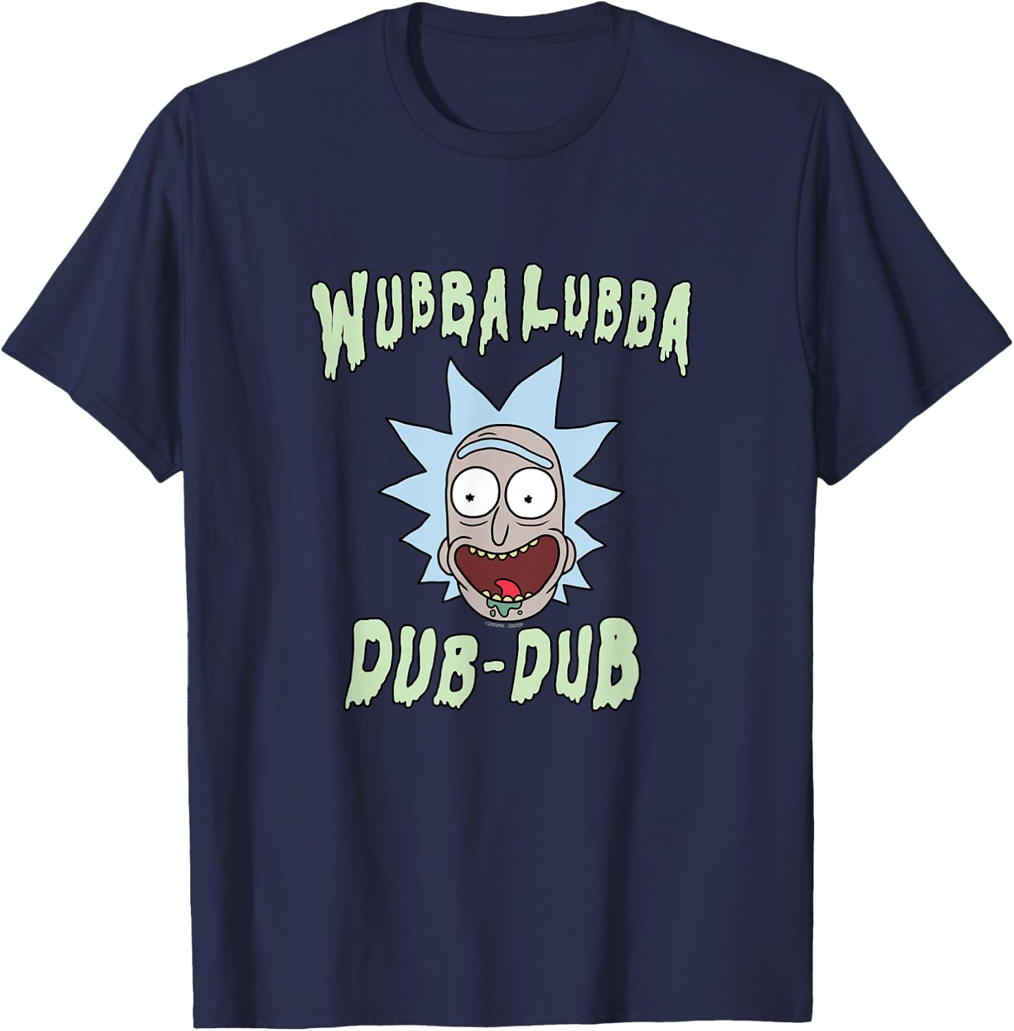 Rick and Morty Wubba Lubba Dub-Dub Drippy Text T-Shirt - T-Shirt | Navy