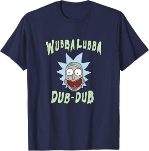 Rick and Morty Wubba Lubba Dub-Dub Drippy Text T-Shirt - T-Shirt | Navy
