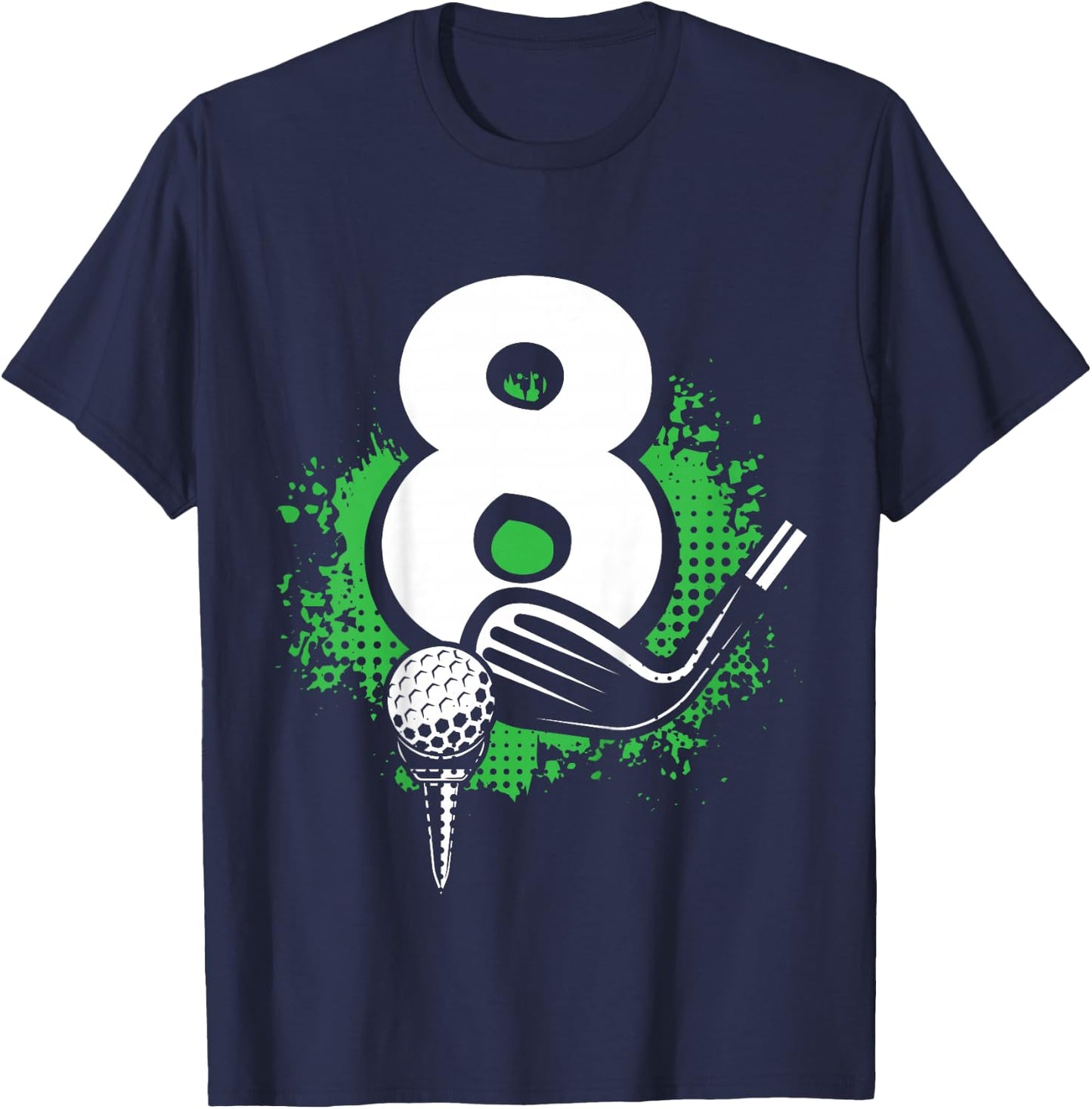 Kids 8th Birthday Boy Golf Player Golf 8 Years Old T-Shirt - T-Shirt | Navy