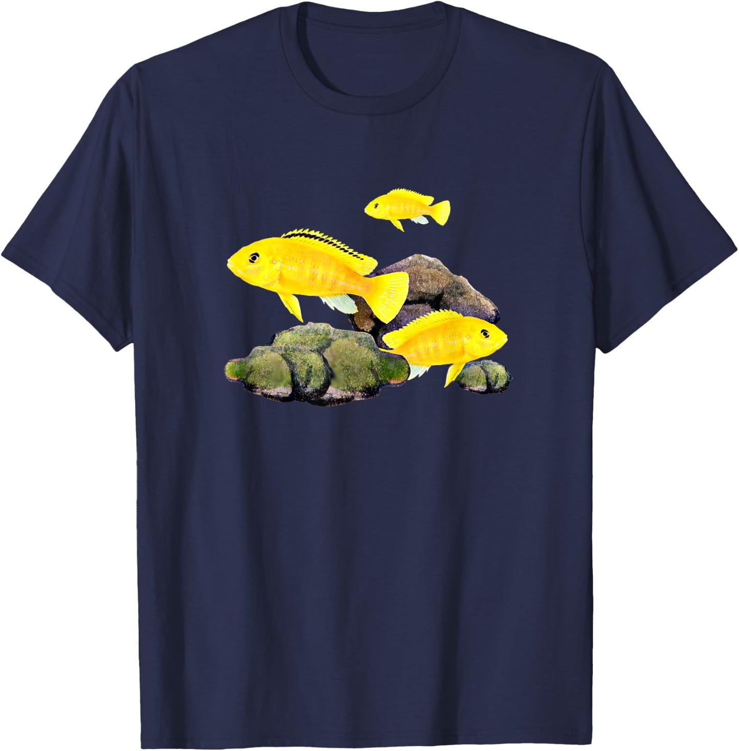 Electric Yellow Labs Cichlids Aquarium Fish Keepers Breeder T-Shirt - T-Shirt | Navy