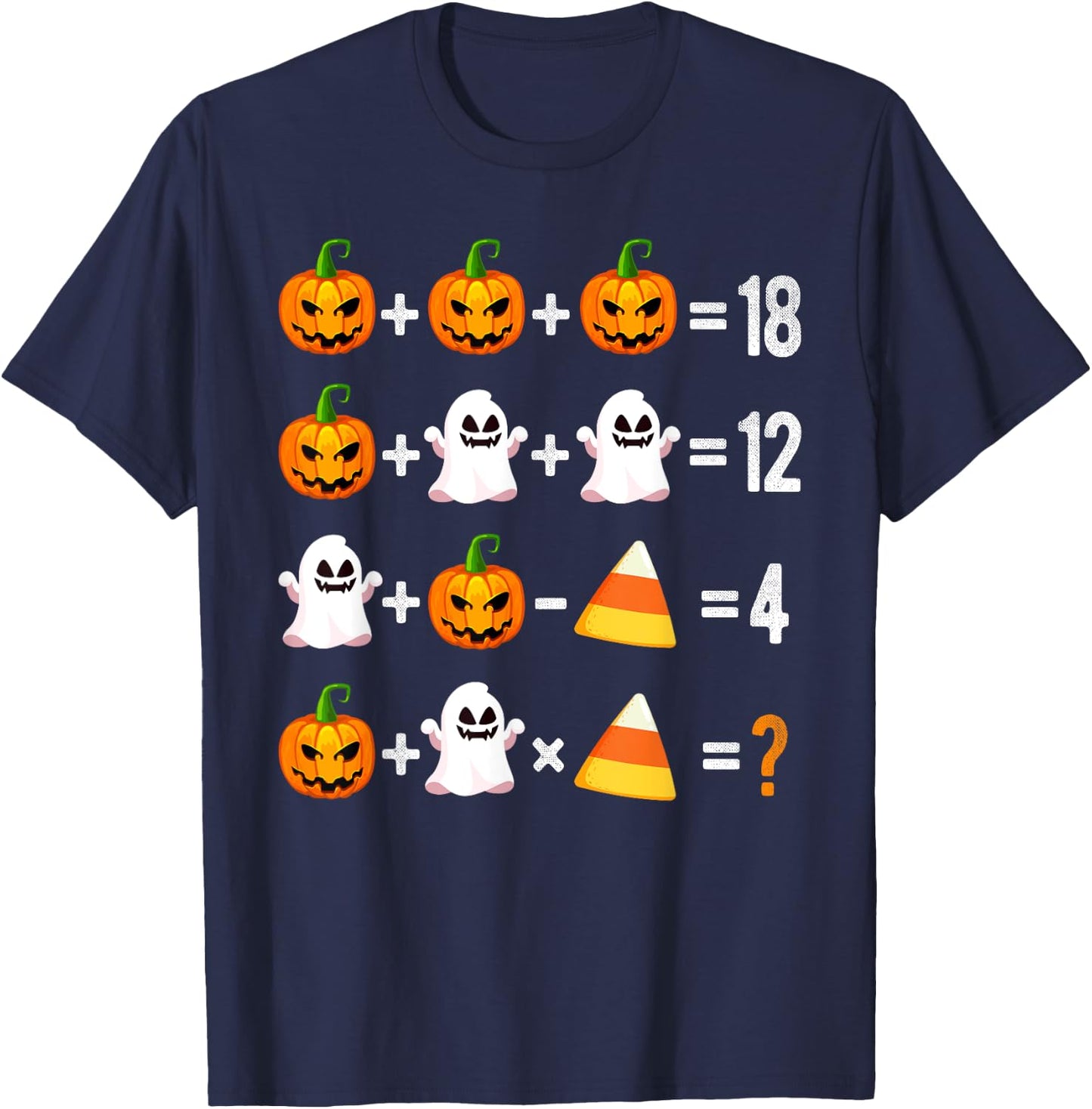 Halloween Order of Operations Math Halloween Teacher Pumpkin T-Shirt - T-Shirt | Navy