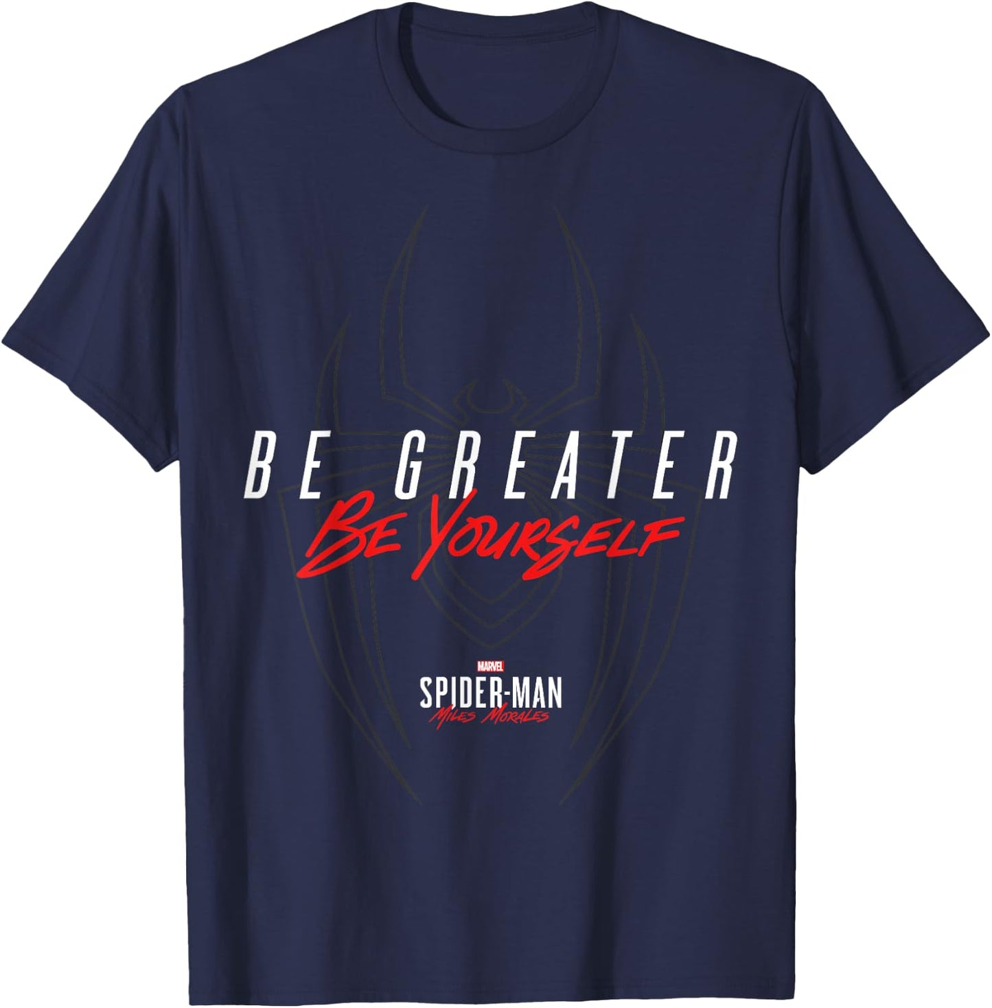 Marvel Spider-Man: Miles Morales Be Greater Be Yourself T-Shirt - T-Shirt | Navy