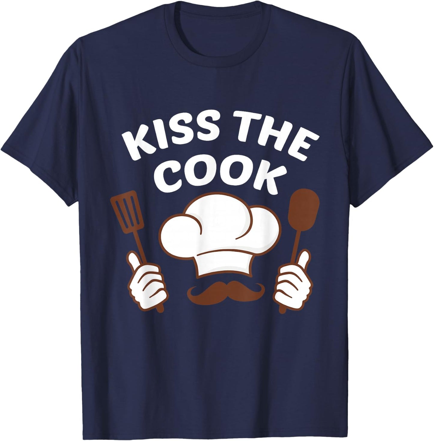 Grillmeister Chef Baker Kitchen Staff Kiss The Cook T-Shirt - T-Shirt | Navy
