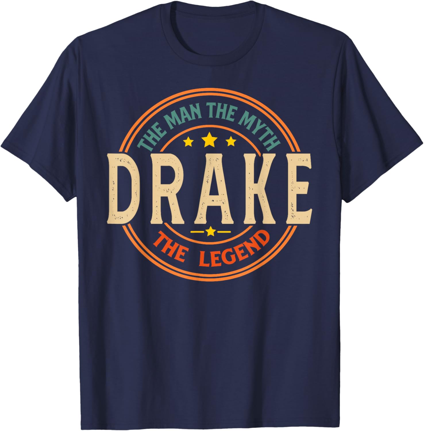 DRAKE The Man The Myth The Legend Vintage Personalized T-Shirt - T-Shirt | Navy