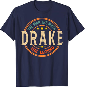 DRAKE The Man The Myth The Legend Vintage Personalized T-Shirt - T-Shirt | Navy
