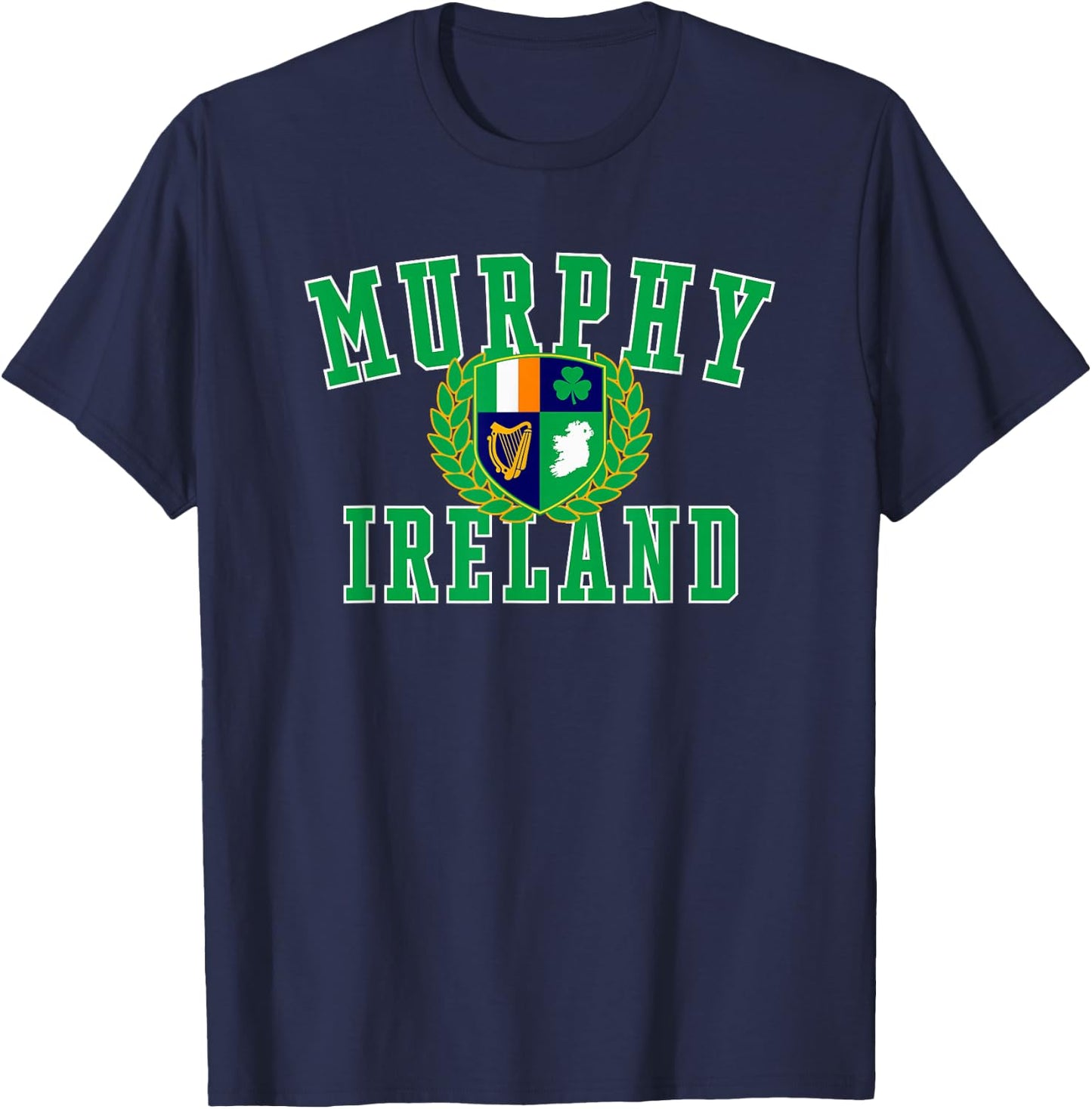 Irish Surname Murphy Ireland Crest T-Shirt - T-Shirt | Navy