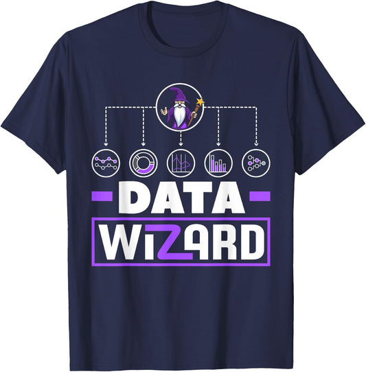 Data Analytics Data Wizard Engineering Business Intelligence T-Shirt - T-Shirt | Navy