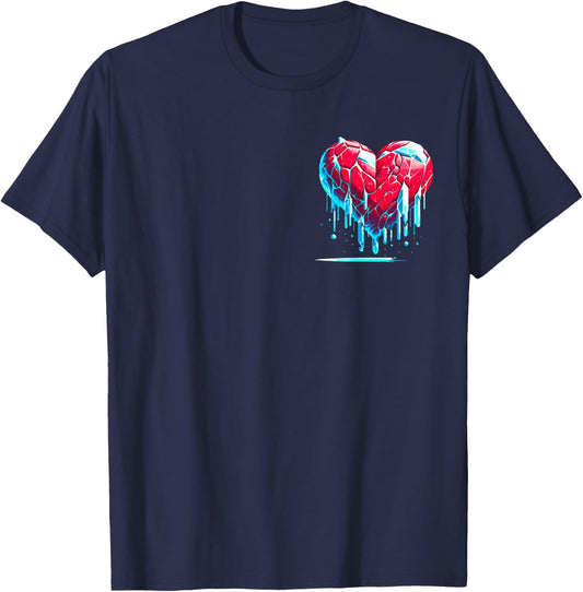 Funny Icy Cold Heart Artistic Frozen Heart T-Shirt - T-Shirt | Navy