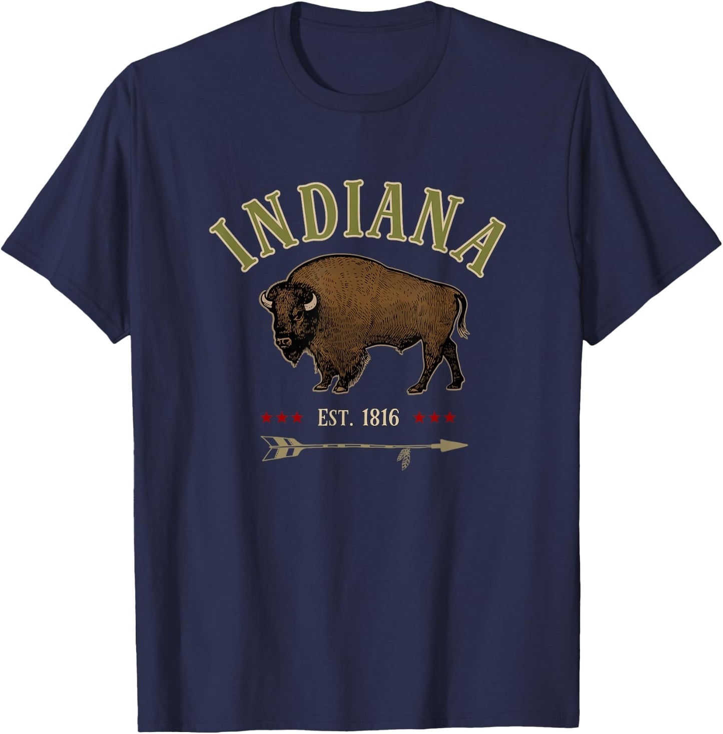 INDIANA BISON souvenir gift T-Shirt - T-Shirt | Navy