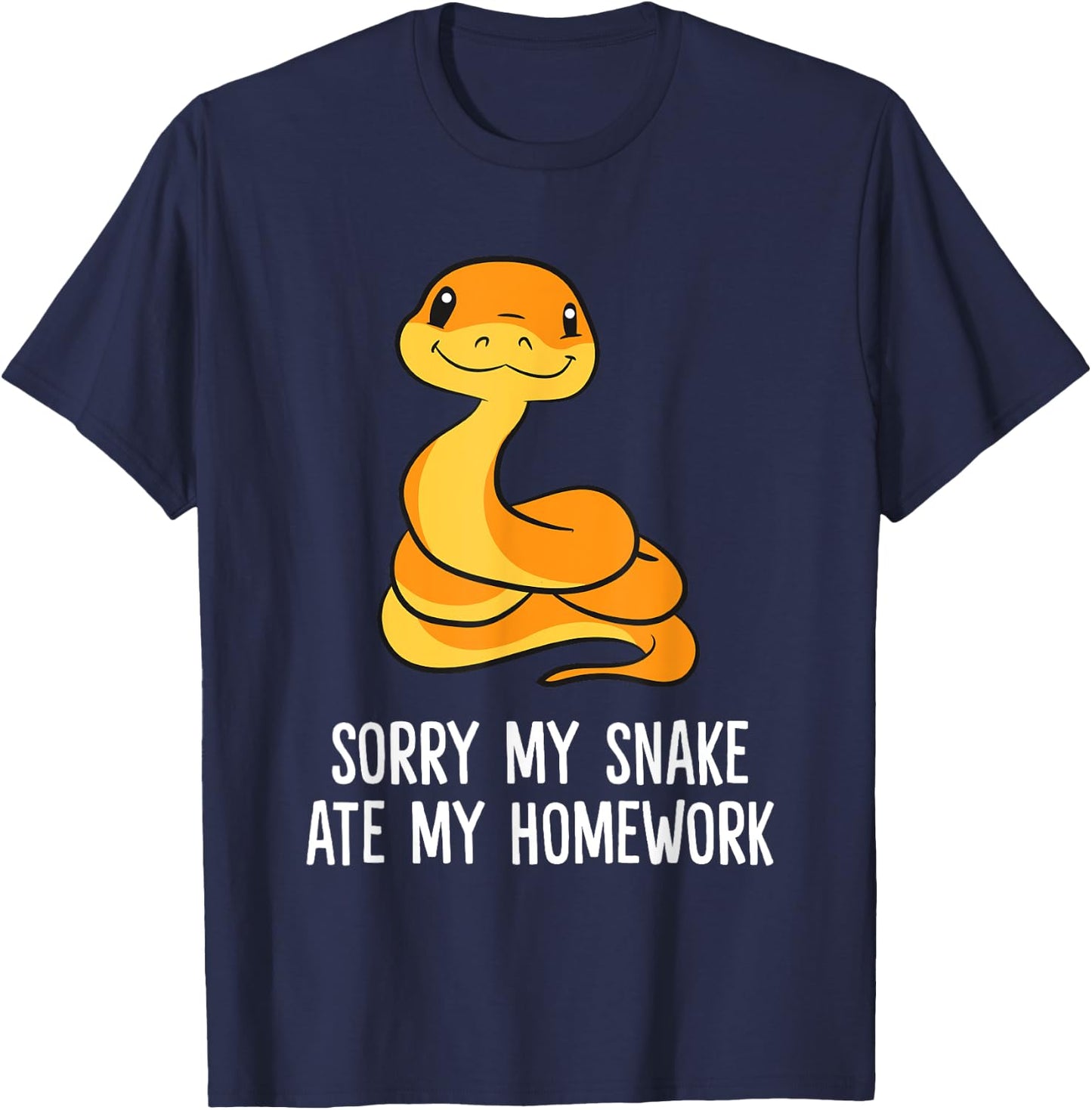 Snake Pet School Sorry, My Snake Ate Homework T-Shirt - T-Shirt | Navy