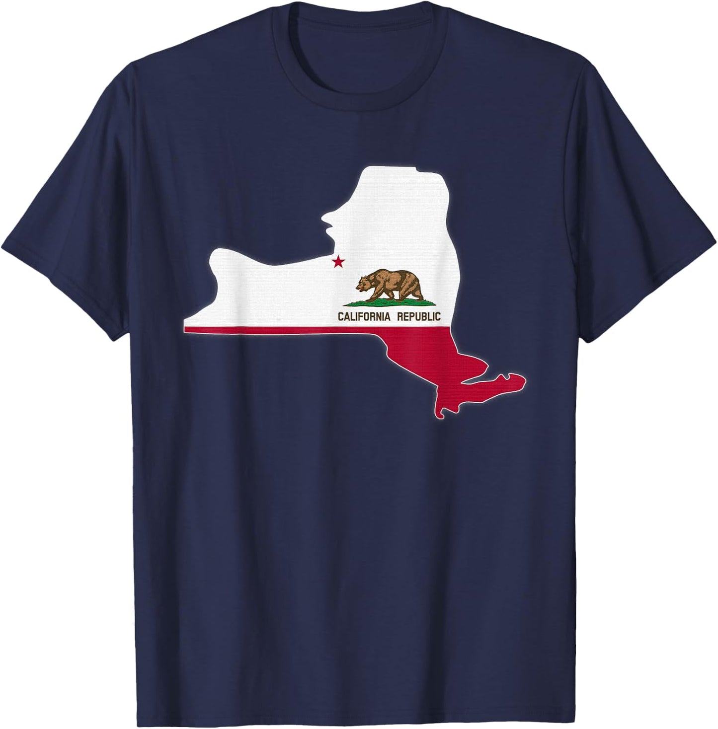 NEW YORK STATE MAP CALIFORNIA CA Flag Roots Men Women Gift T-Shirt - T-Shirt | Navy