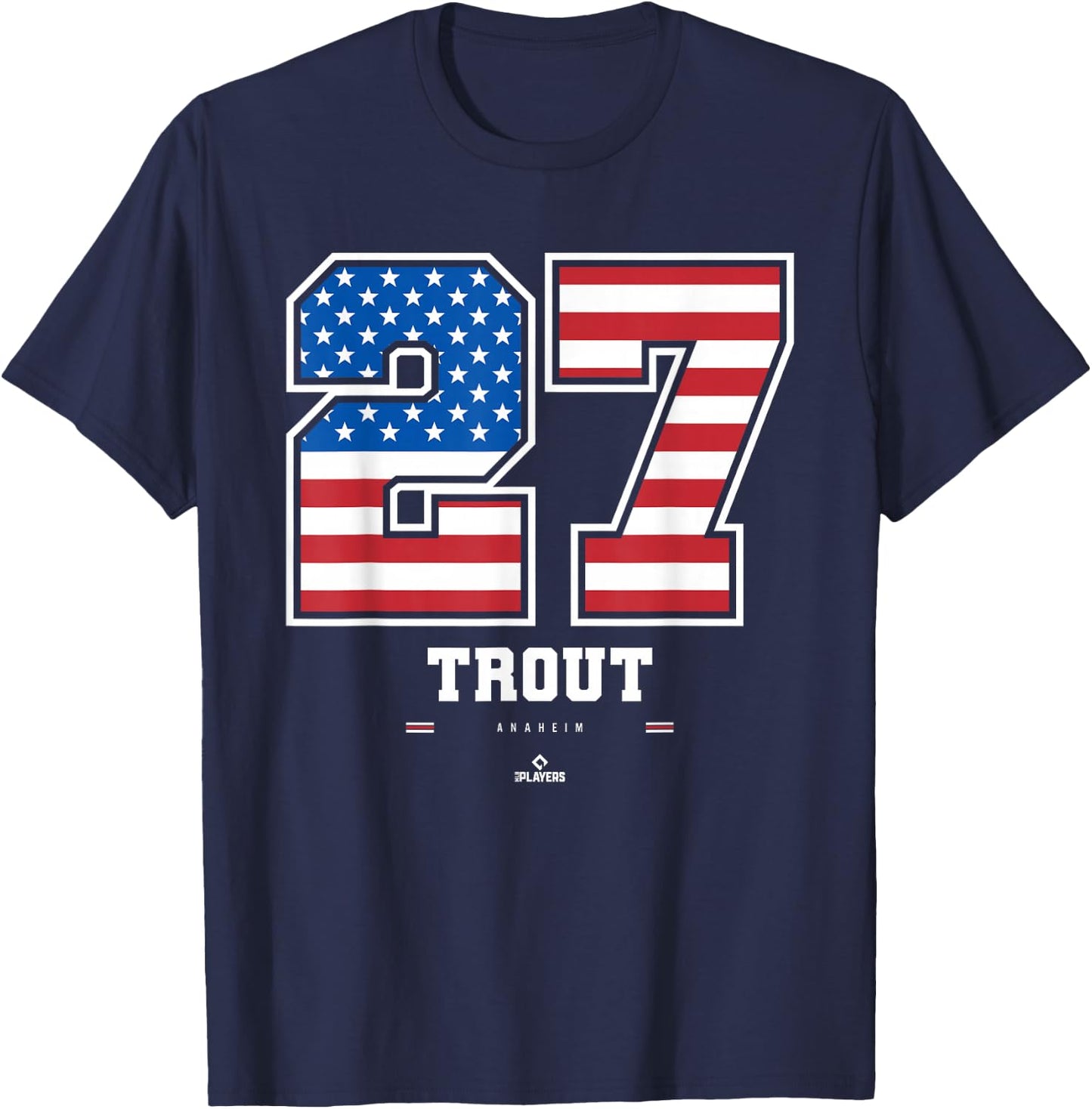 Mike Trout - US Flag Number T-Shirt - T-Shirt | Navy