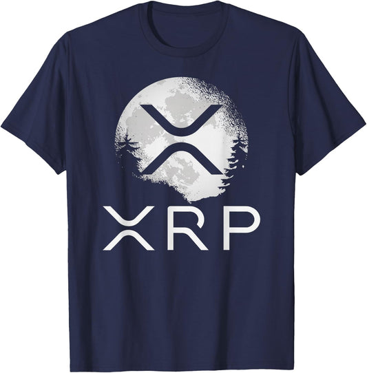Ripple Coin Xrp Ledger Moon Cryptocurrency Bull Market T-Shirt - T-Shirt | Navy