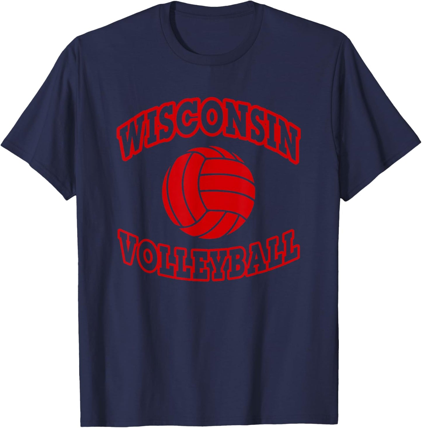 Wisconsin Volleyball Classic Style T-Shirt - T-Shirt | Navy