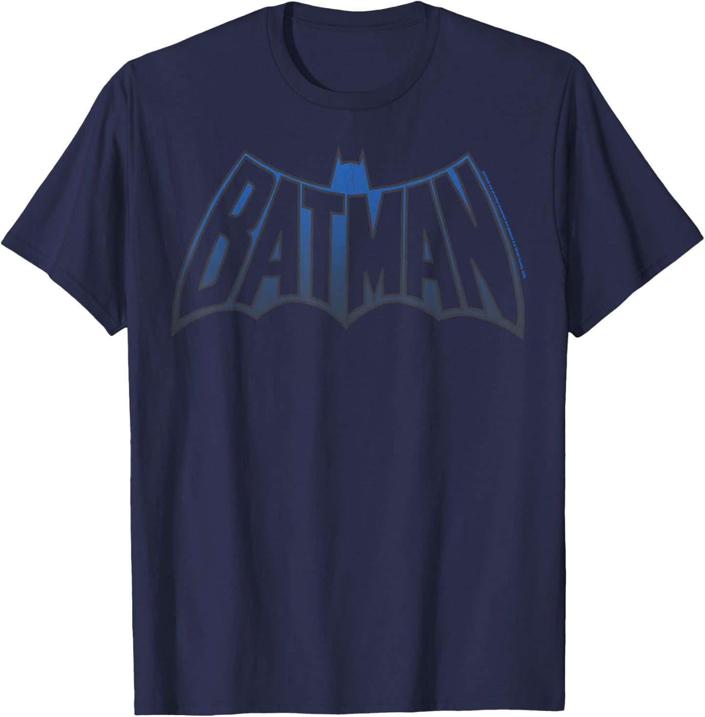 DC Comics Batman Retro Text Fill Logo T-Shirt - T-Shirt | Navy