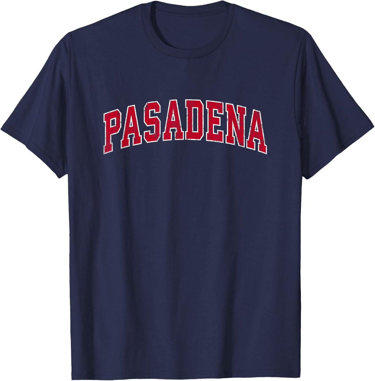 Pasadena California CA Vintage Sports Design Red Design T-Shirt - T-Shirt | Navy