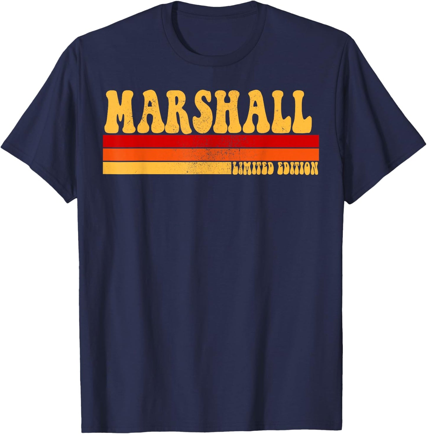 MARSHALL Name Personalized Idea Men Retro Vintage MARSHALL T-Shirt - T-Shirt | Navy