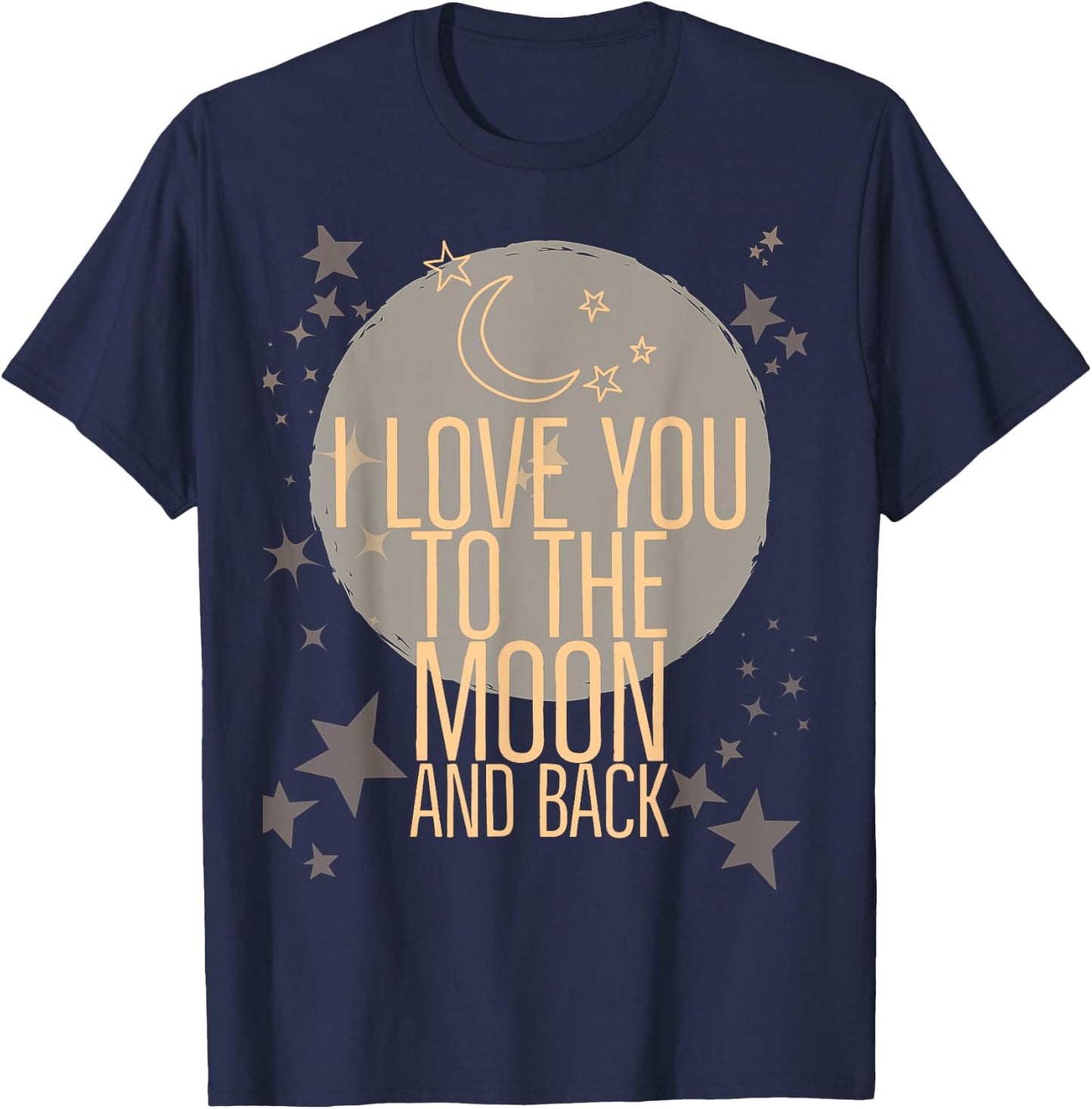 Vintage Moon and Stars PJ's Matching TOPS GIFT NIght Top T-Shirt - T-Shirt | Navy