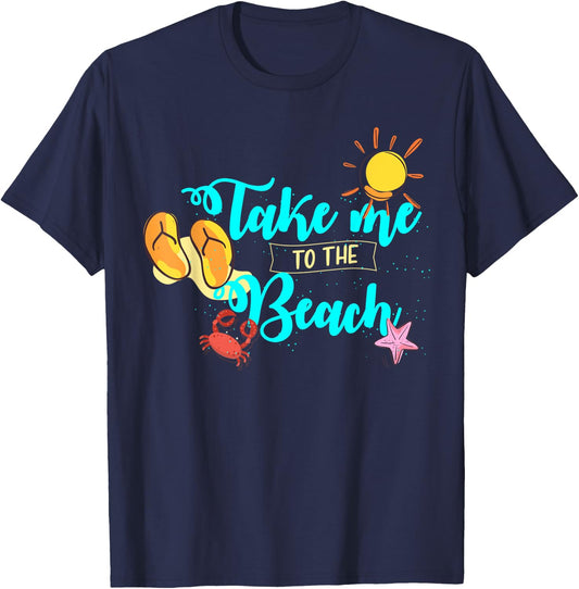For Surfer or Kitesurfer in Vacation or Take Me to the Beach T-Shirt - T-Shirt | Navy
