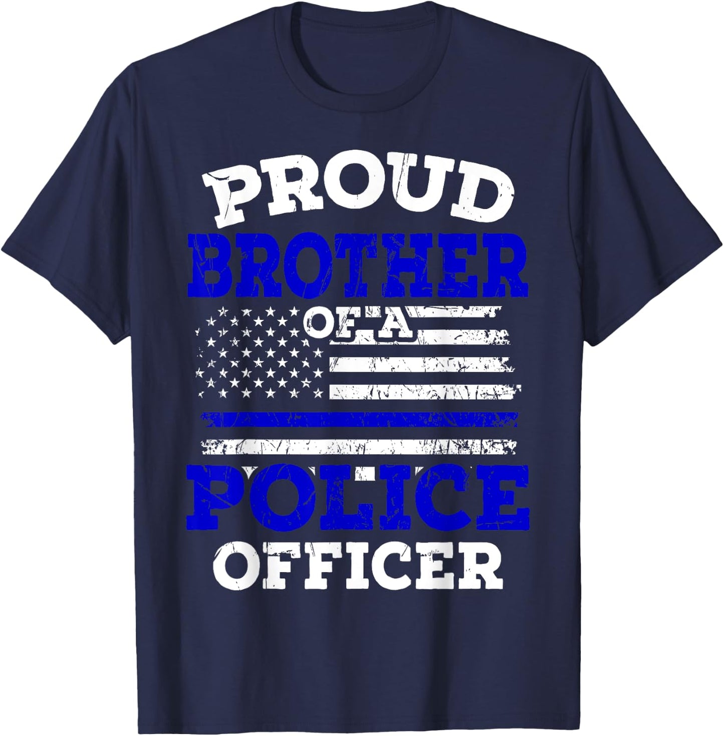 Thin Blue Line USA Flag Policeman Patriotic Police Officer T-Shirt - T-Shirt | Navy