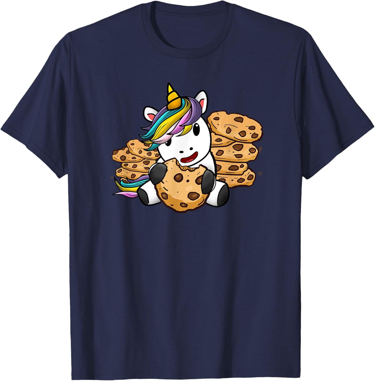 Unicorn Girl Cookies Gift Love Awesome Funny T-Shirt - T-Shirt | Navy