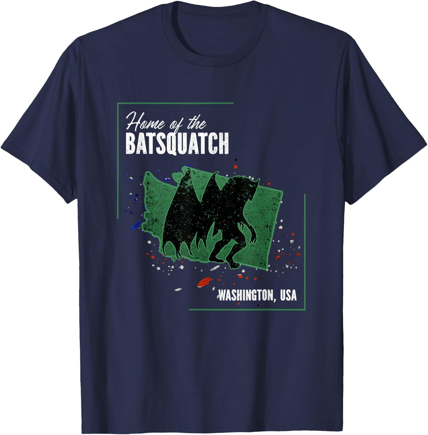Washington - Cryptids Home of the Batsquatch T-Shirt - T-Shirt | Navy