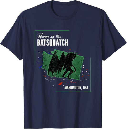 Washington - Cryptids Home of the Batsquatch T-Shirt - T-Shirt | Navy