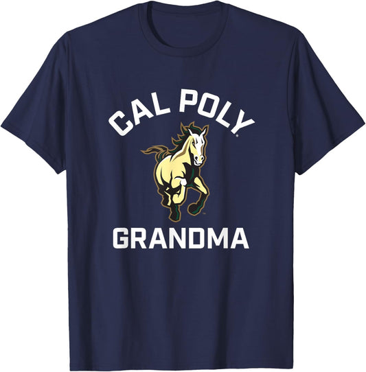 Cal Poly Mustangs Arched Grandma T-Shirt - T-Shirt | Navy