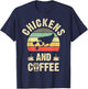 I like Chickens & Coffee Funny vintage Pet theme lover T-Shirt - T-Shirt | Navy