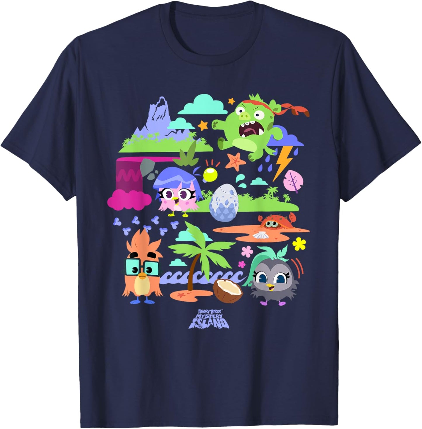 Angry Birds Mystery Island Storytime Official Merchandise T-Shirt - T-Shirt | Navy