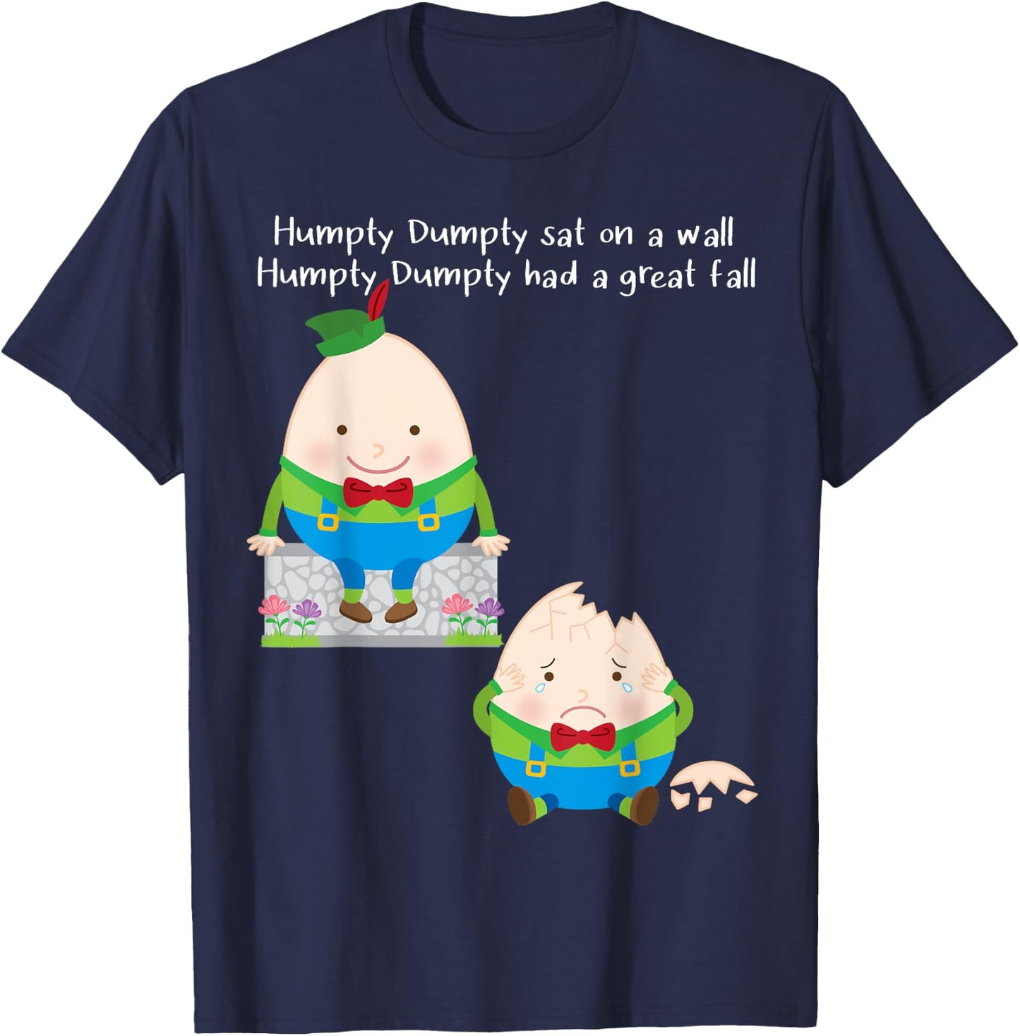 Humpty Dumpty Kids Nursery Song Rhyme T-Shirt - T-Shirt | Navy