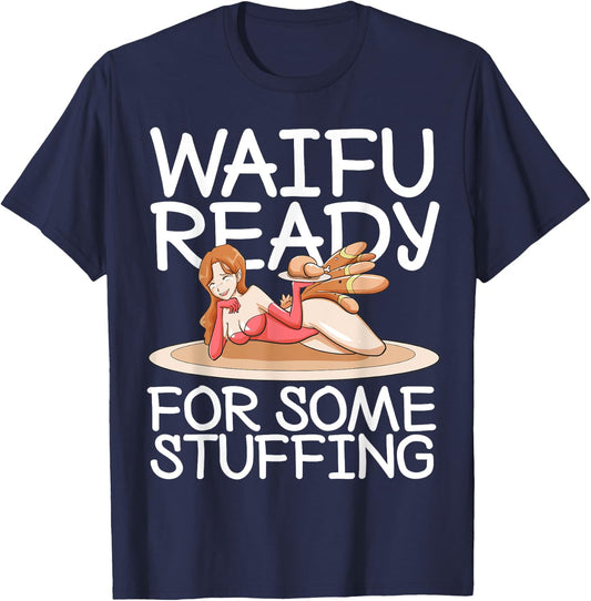 Otaku Ahegao Anime Thanksgiving Ecchi Hentai Lewd Sexy Waifu T-Shirt - T-Shirt | Navy