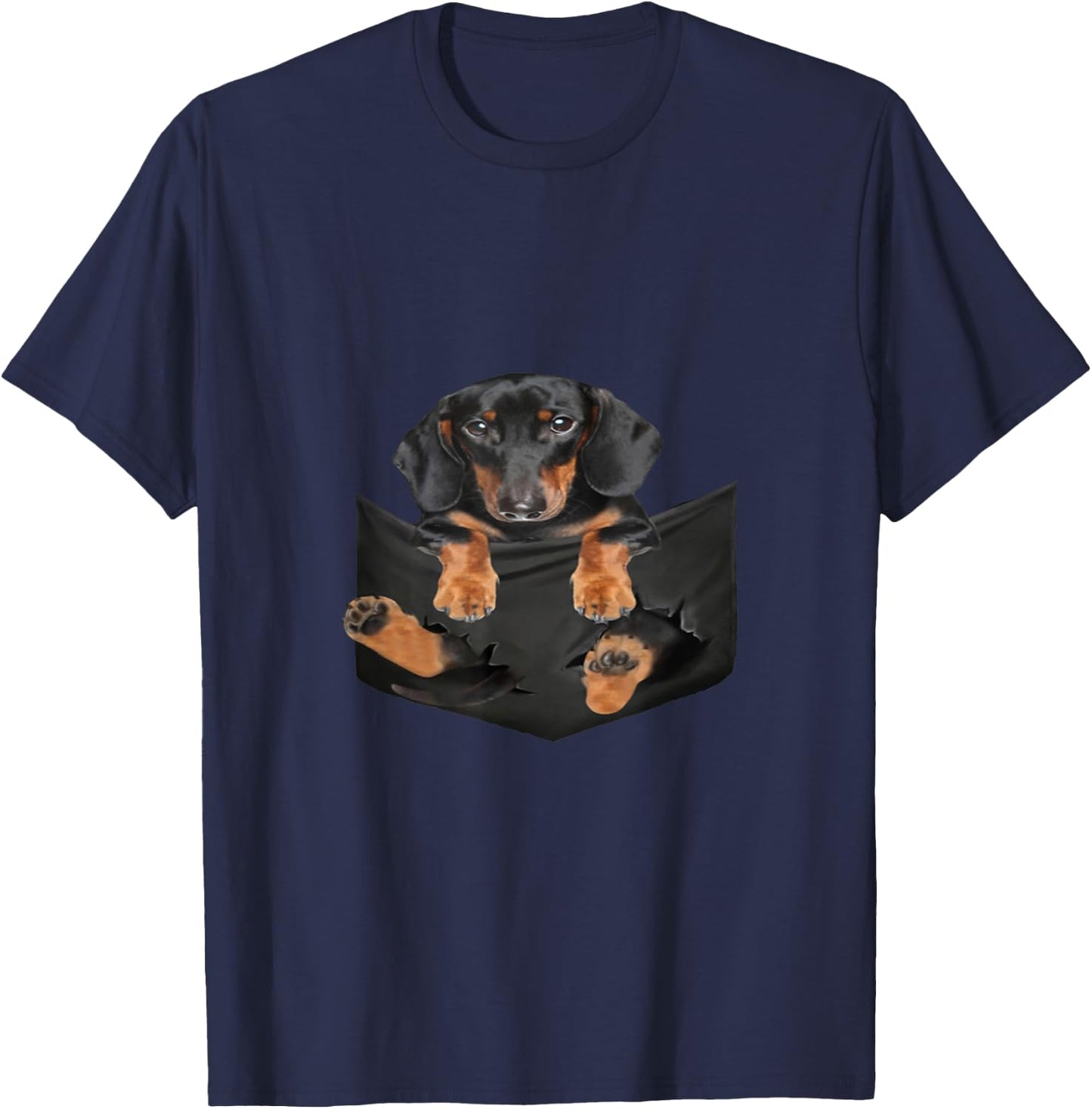 Dog Lovers Gifts Dachshund in a Bag Men Women Girls Kids T-Shirt - T-Shirt | Navy