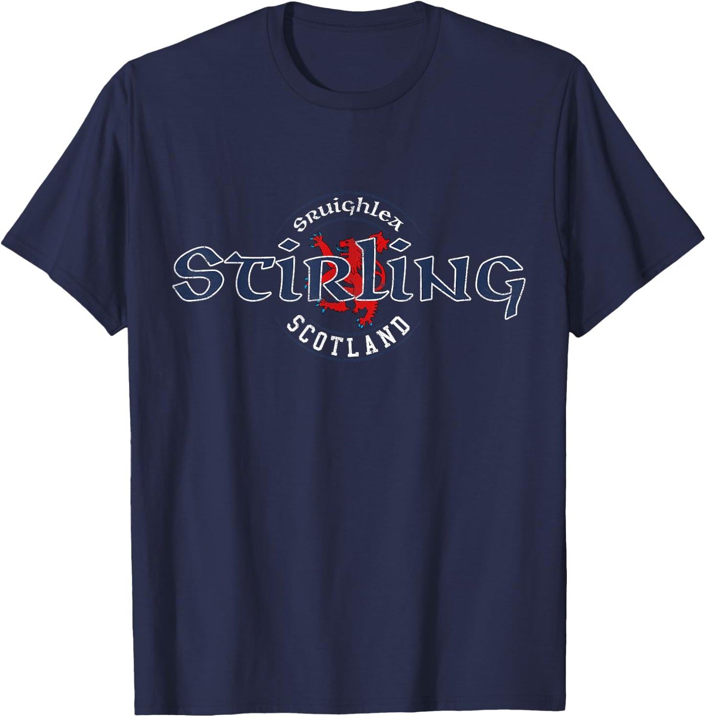 Stirling Scotland Scottish Lion Vintage T-Shirt - T-Shirt | Navy