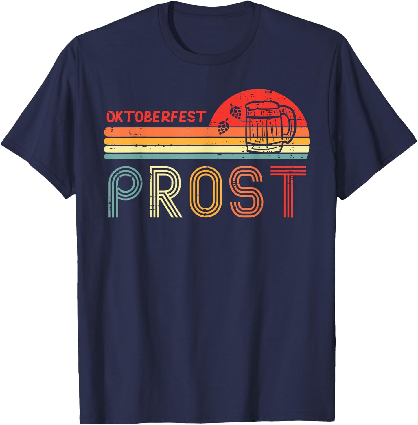 Oktoberfest Prost Retro German Bavaria Costume Men Women Kid T-Shirt - T-Shirt | Navy