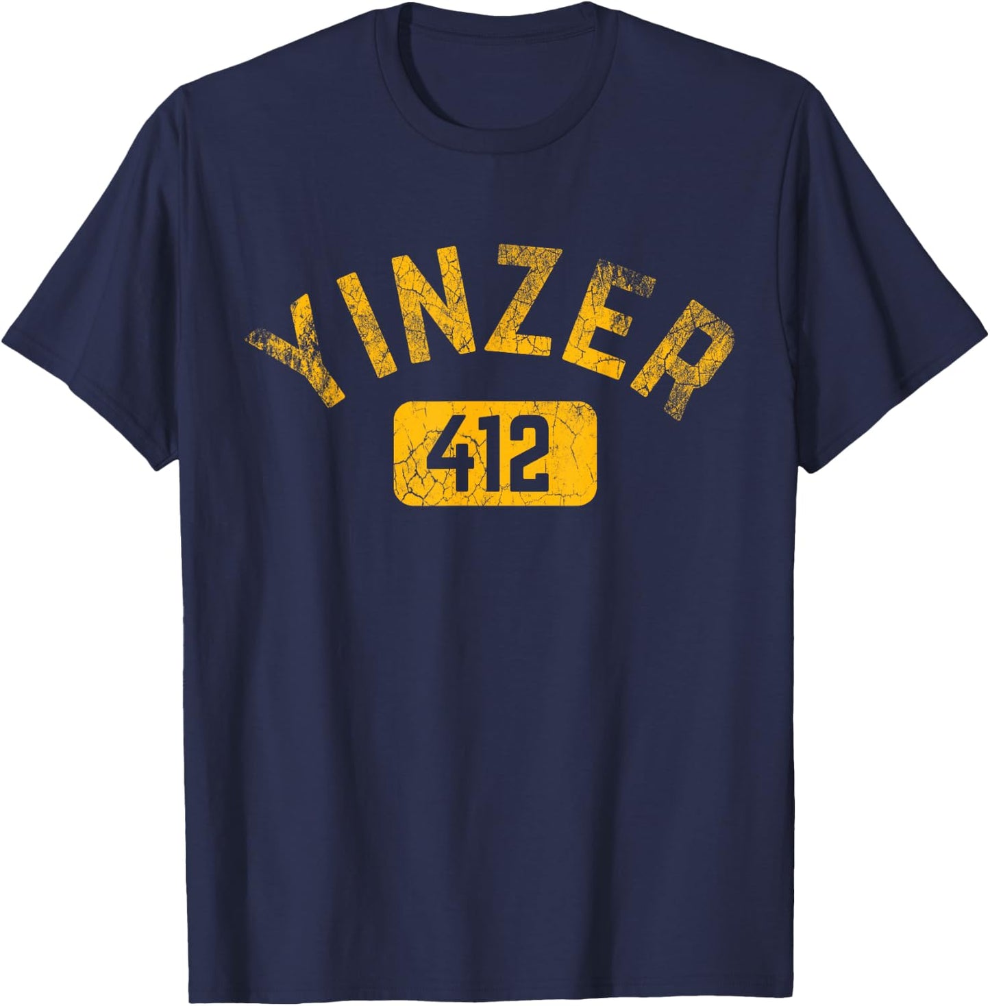 Pittsburgh Yinzer 412 Steel City Pennsylvania Funny Vintage T-Shirt - T-Shirt | Navy