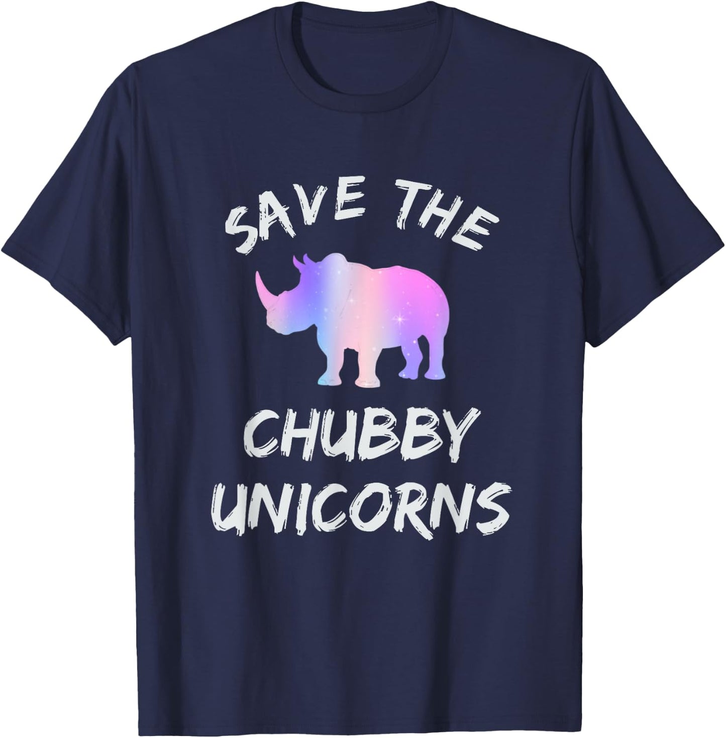 Save the Chubby Unicorns Fat Rhino T-Shirt - T-Shirt | Navy