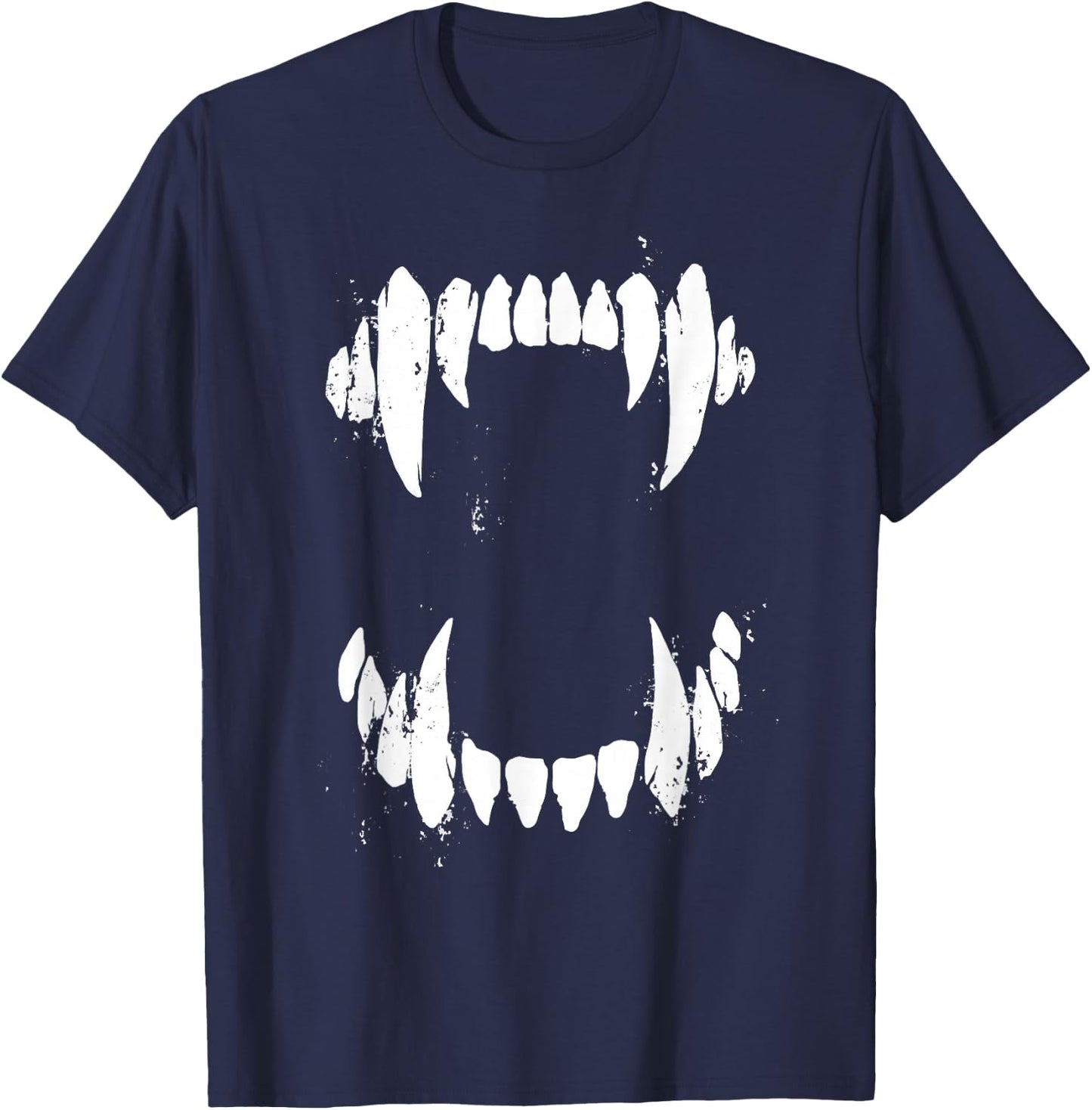 Halloween Horror Wolf Dog Vampire Monster Teeth Costume T-Shirt - T-Shirt | Navy