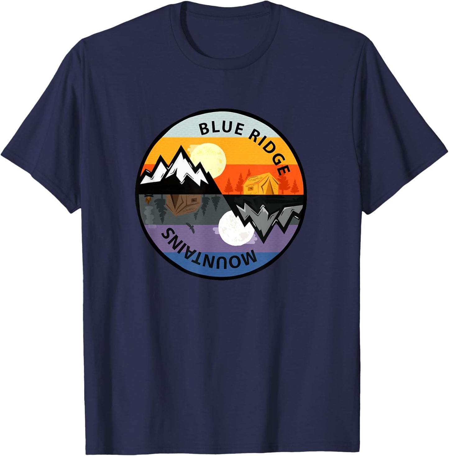 Retro Vintage Blue Ridge Mountains Souvenir T-Shirt - T-Shirt | Navy