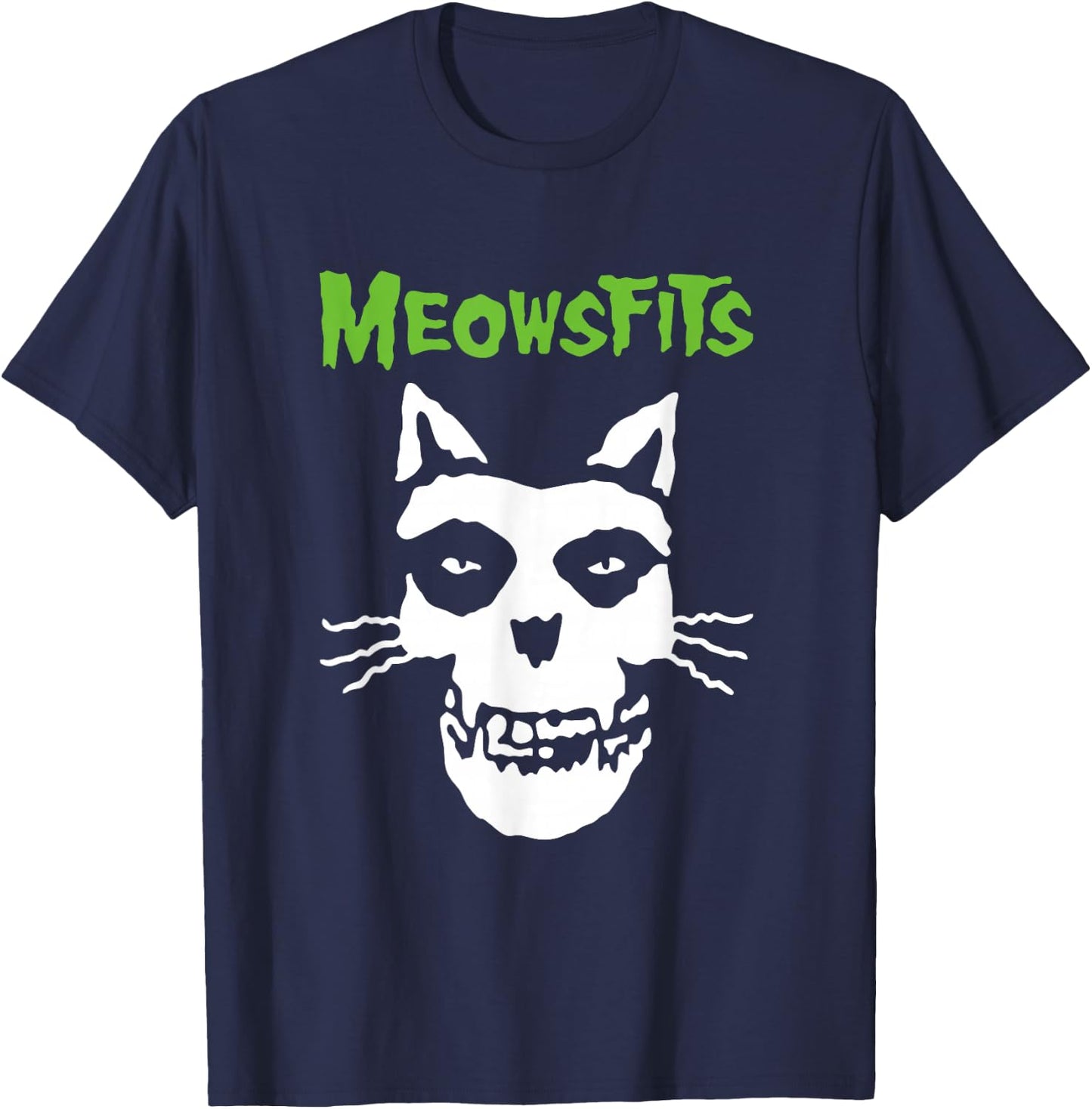 Meowsfits Cats Kittens Meow Funny Parody Band for Cat Lover T-Shirt - T-Shirt | Navy